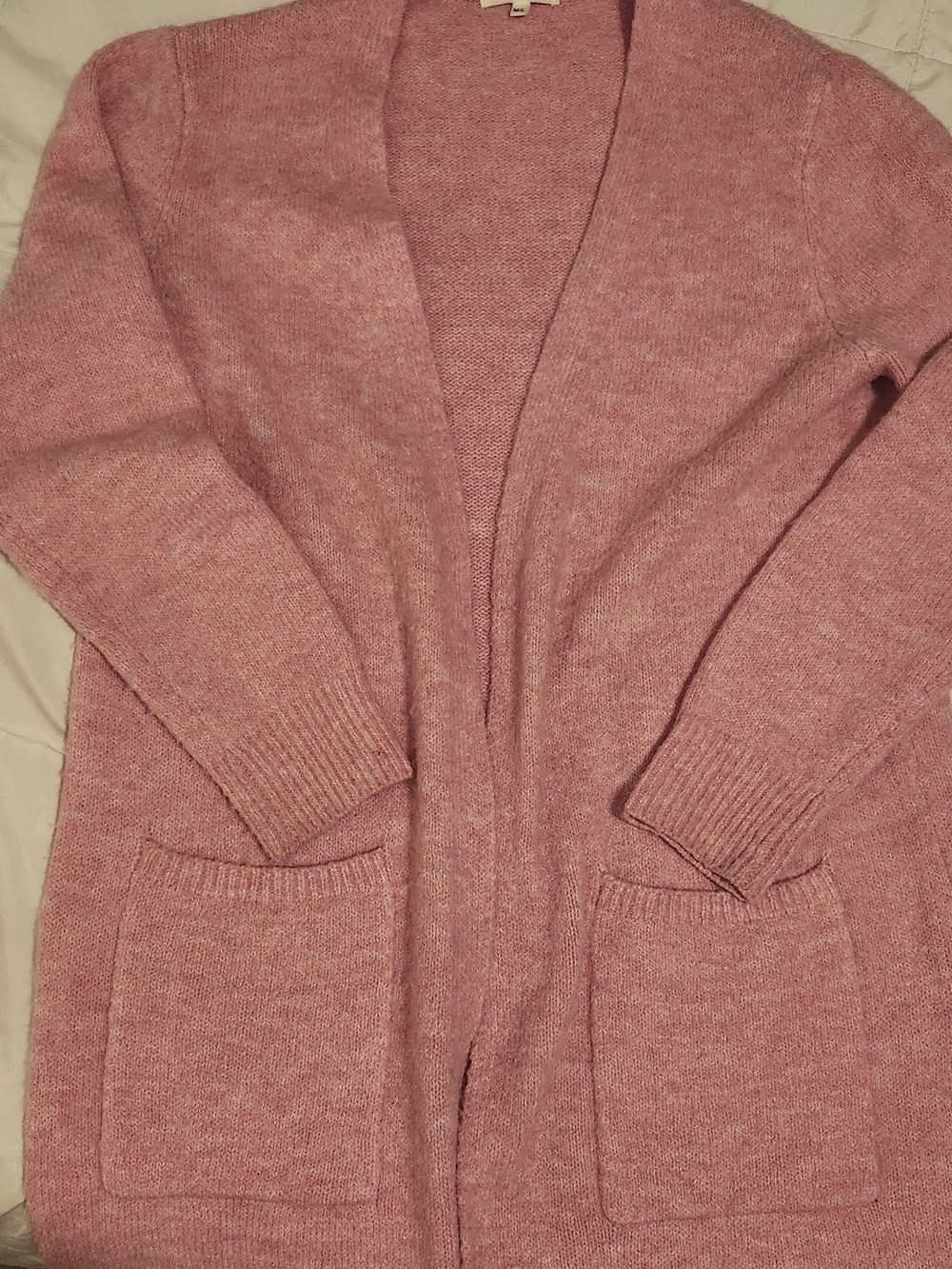 Miracle Rose Pink Open Cardigan with Pockets